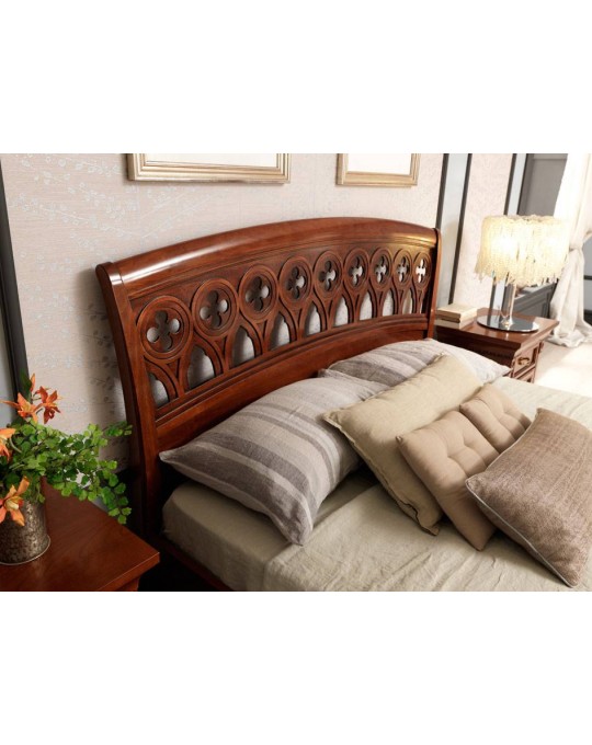 PRAMA  спальня PALAZZO DUCALE ciliegio КРОВАТЬ с резным изголовьем и изножьем 100 см
