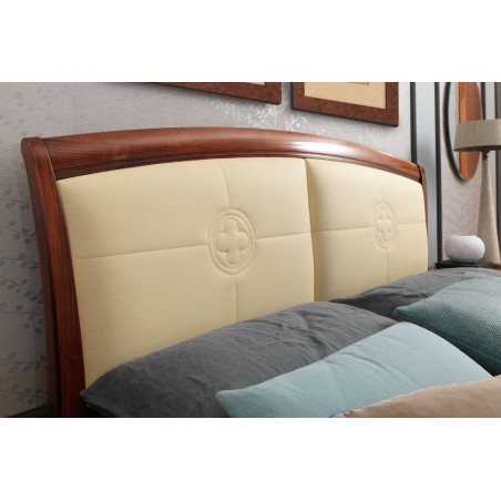 PRAMA  спальня PALAZZO DUCALE ciliegio КРОВАТЬ с кожаным изголовьем и с изножьем 180 см