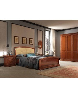 PRAMA  спальня PALAZZO DUCALE ciliegio КРОВАТЬ с кожаным изголовьем и с изножьем 180 см