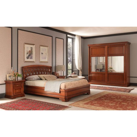 PRAMA  спальня PALAZZO DUCALE ciliegio КРОВАТЬ  180 см с резным изголовьем без изножья