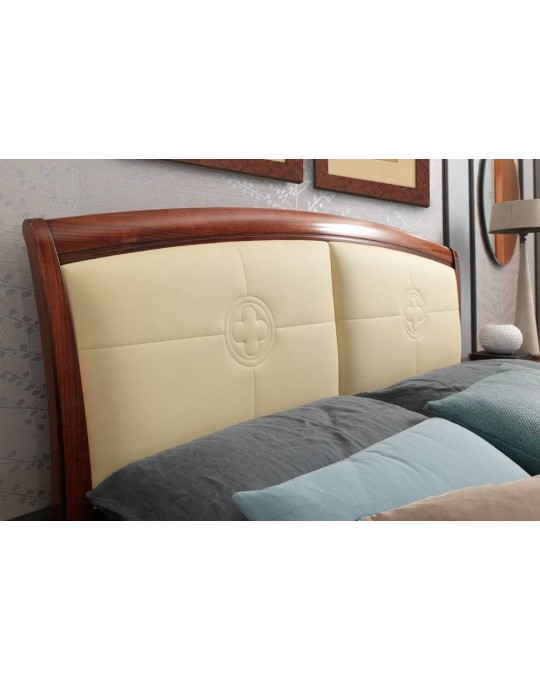 PRAMA  спальня PALAZZO DUCALE ciliegio КРОВАТЬ 160 см с кожаным изголовьем без изножья