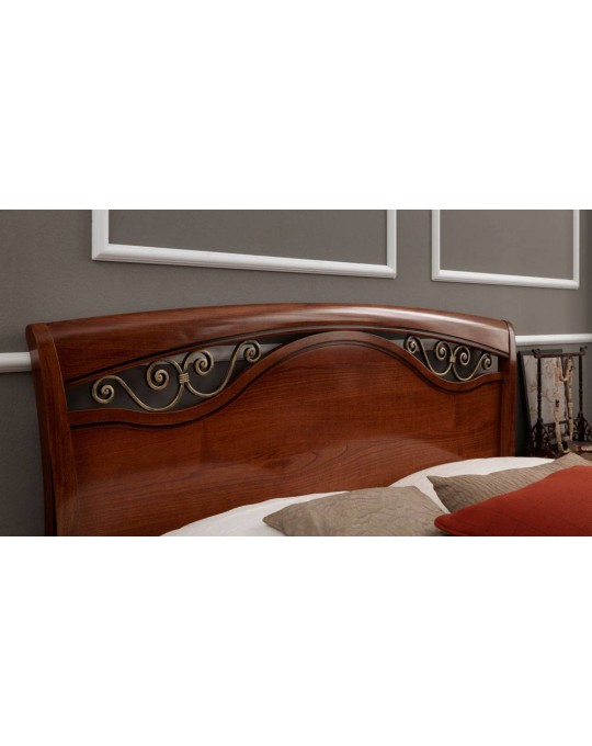 PRAMA  спальня PALAZZO DUCALE ciliegio КРОВАТЬ 140 см с ковкой и с изножьем