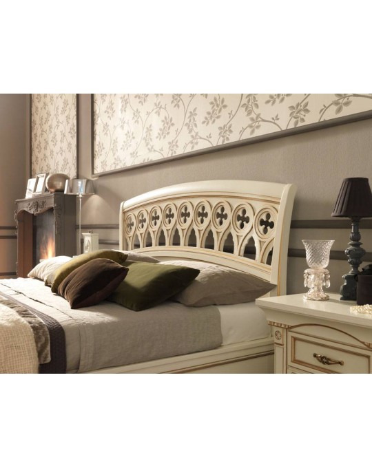 PRAMA  спальня PALAZZO DUCALE lccato КРОВАТЬ 100 см резным изголовьем и с изножьем