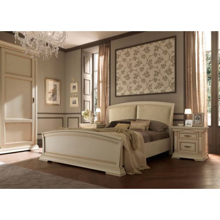 PRAMA  спальня PALAZZO DUCALE laccato КРОВАТЬ 140 см с кожаным изголовьем и с изножьем