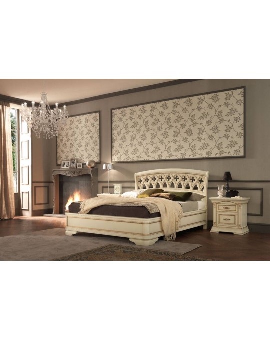 PRAMA  спальня PALAZZO DUCALE laccato КРОВАТЬ 160 см резным изголовьем без изножья