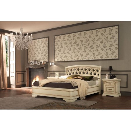 PRAMA  спальня PALAZZO DUCALE ciliegio КРОВАТЬ  180 см с резным изголовьем без изножья