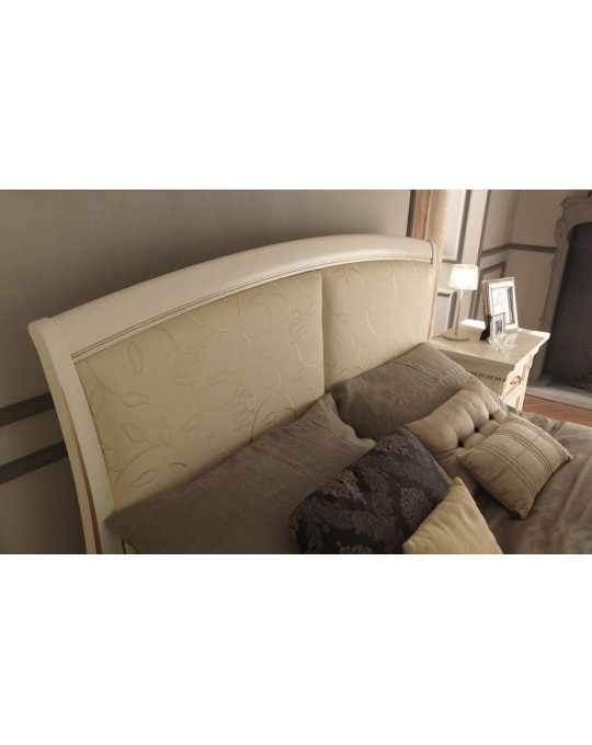 PRAMA  спальня PALAZZO DUCALE laccato КРОВАТЬ 140 см с кожаным изголовьем без изножья