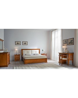 PRAMA спальня BOHEMIA  КРОВАТЬ с кожанным изголовьем без изножьем