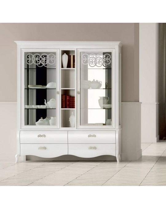 DALL'AGNESE гостиная SYMFONIA белая ВИТРИНА 2-дверная