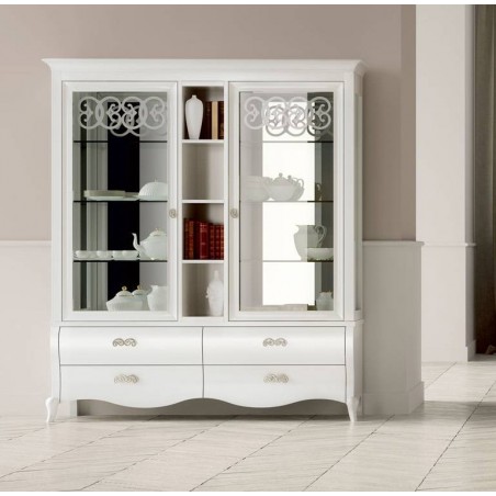 DALL'AGNESE гостиная SYMFONIA белая ВИТРИНА 2-дверная