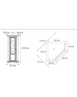 TREVISO витрина угловая (Camelgroup)